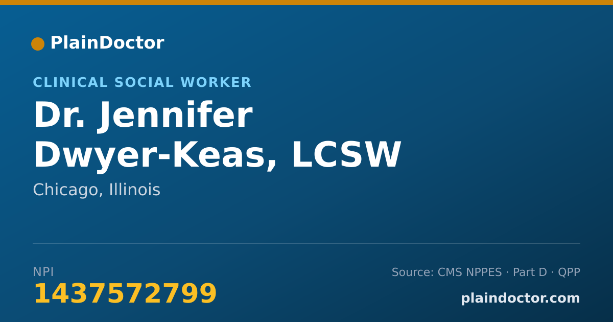 Shareable card for Jennifer Dwyer-Keas, LCSW - Clinical Social Worker, Chicago, IL