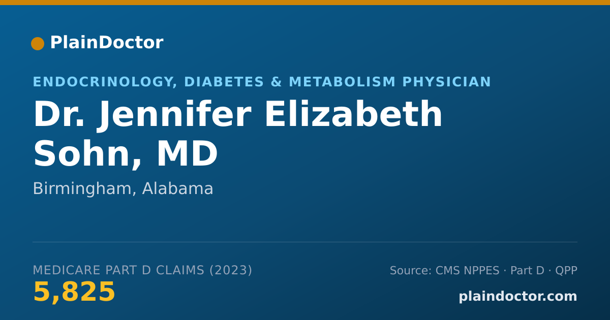 Shareable card for Jennifer Elizabeth Sohn, MD - Endocrinology, Diabetes & Metabolism Physician, Birmingham, AL