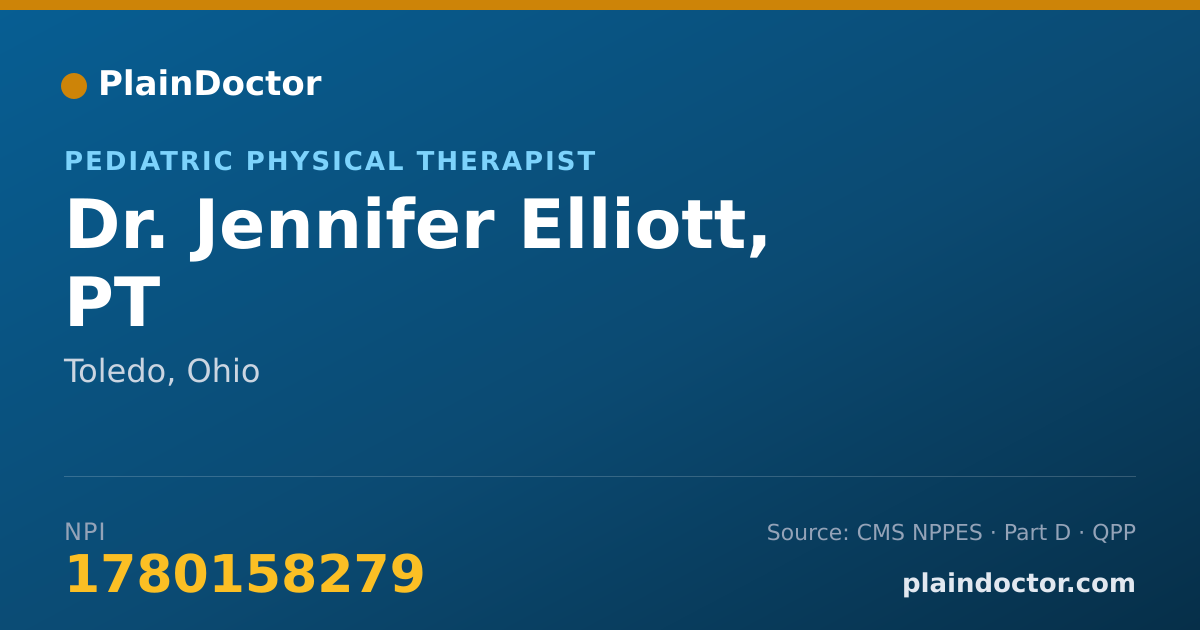 Shareable card for Jennifer Elliott, PT - Pediatric Physical Therapist, Toledo, OH