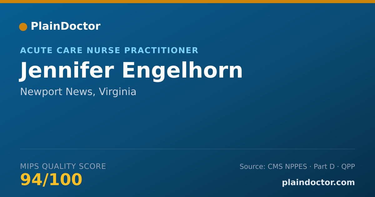 Shareable card for Jennifer Engelhorn - Acute Care Nurse Practitioner, Newport News, VA