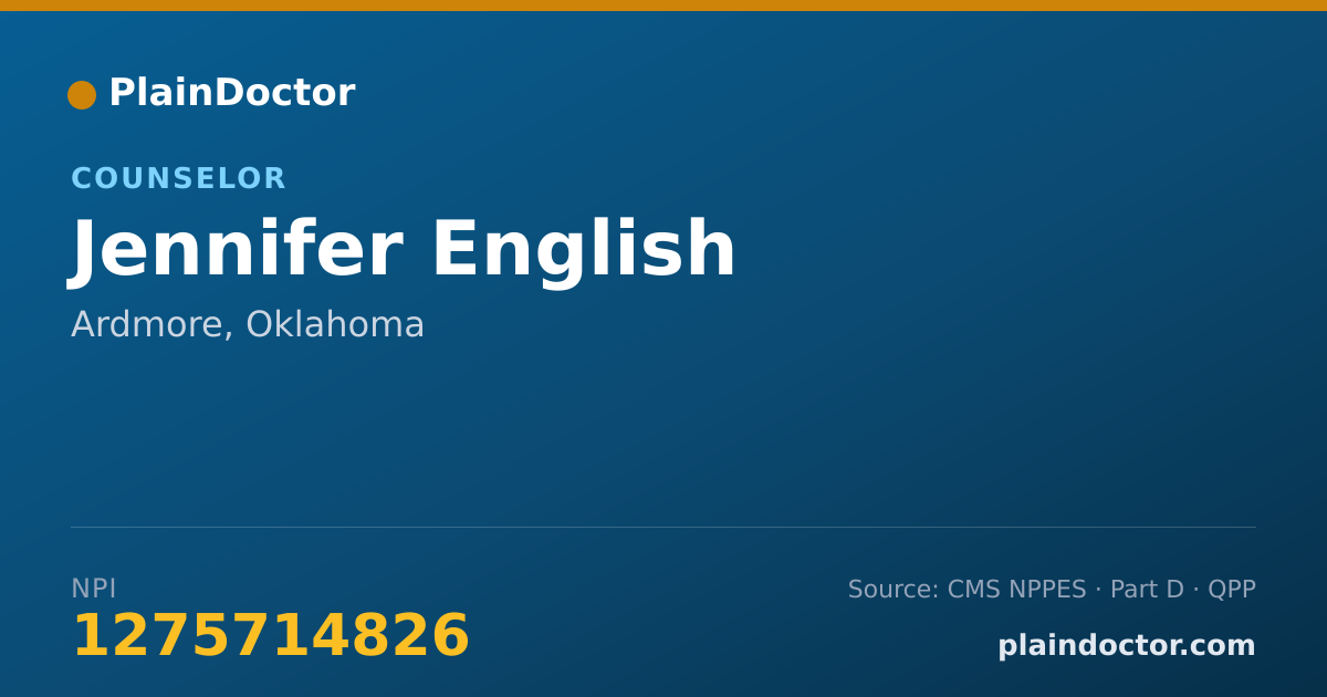 Shareable card for Jennifer English - Counselor, Ardmore, OK