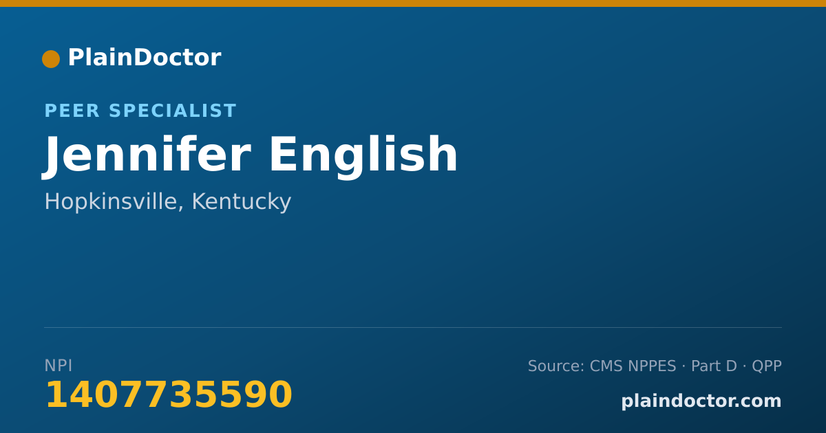 Shareable card for Jennifer English - Peer Specialist, Hopkinsville, KY