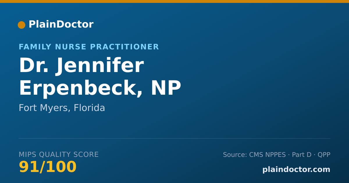 Shareable card for Jennifer Erpenbeck, NP - Family Nurse Practitioner, Fort Myers, FL