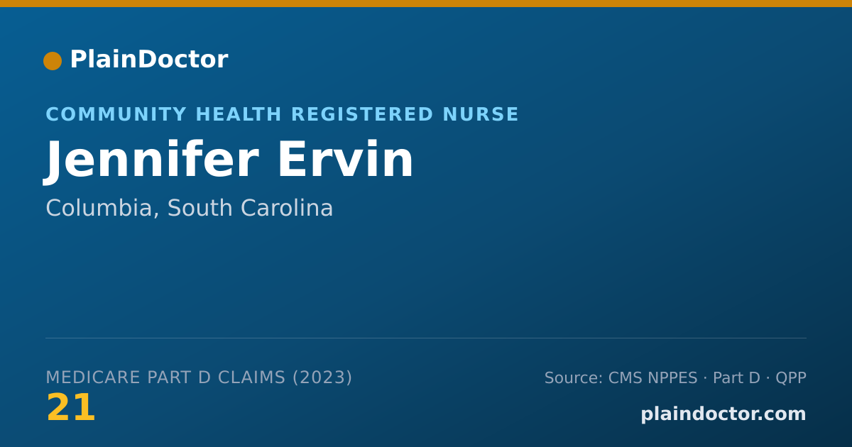 Shareable card for Jennifer Ervin - Community Health Registered Nurse, Columbia, SC