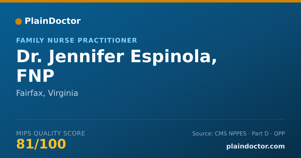 Shareable card for Jennifer Espinola, FNP - Family Nurse Practitioner, Fairfax, VA