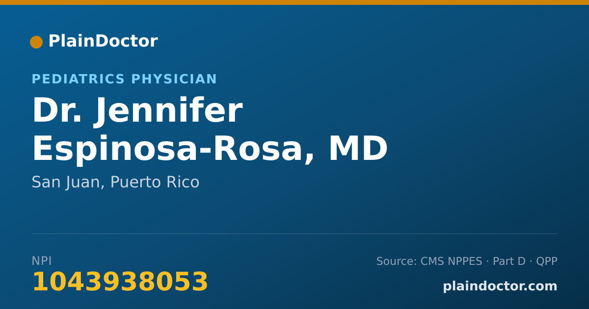 Shareable card for Jennifer Espinosa-Rosa, MD - Pediatrics Physician, San Juan, PR