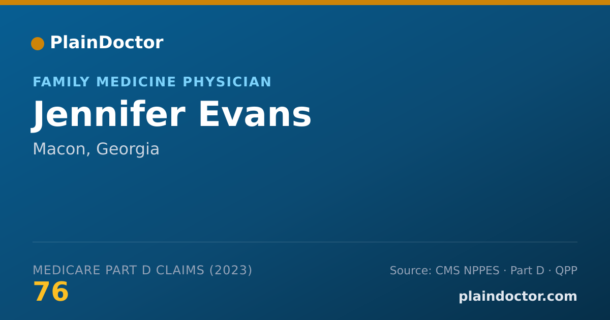 Shareable card for Jennifer Evans - Family Medicine Physician, Macon, GA