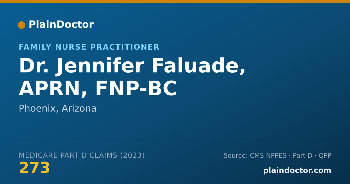 Shareable card for Jennifer Faluade, APRN, FNP-BC - Family Nurse Practitioner, Phoenix, AZ