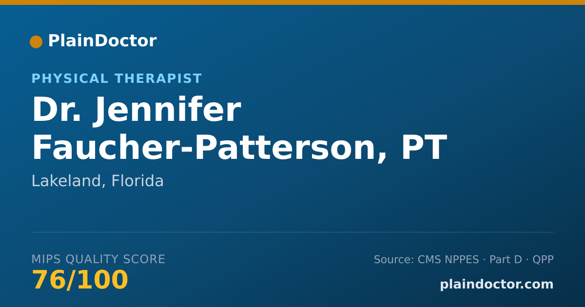 Shareable card for Jennifer Faucher-Patterson, PT - Physical Therapist, Lakeland, FL