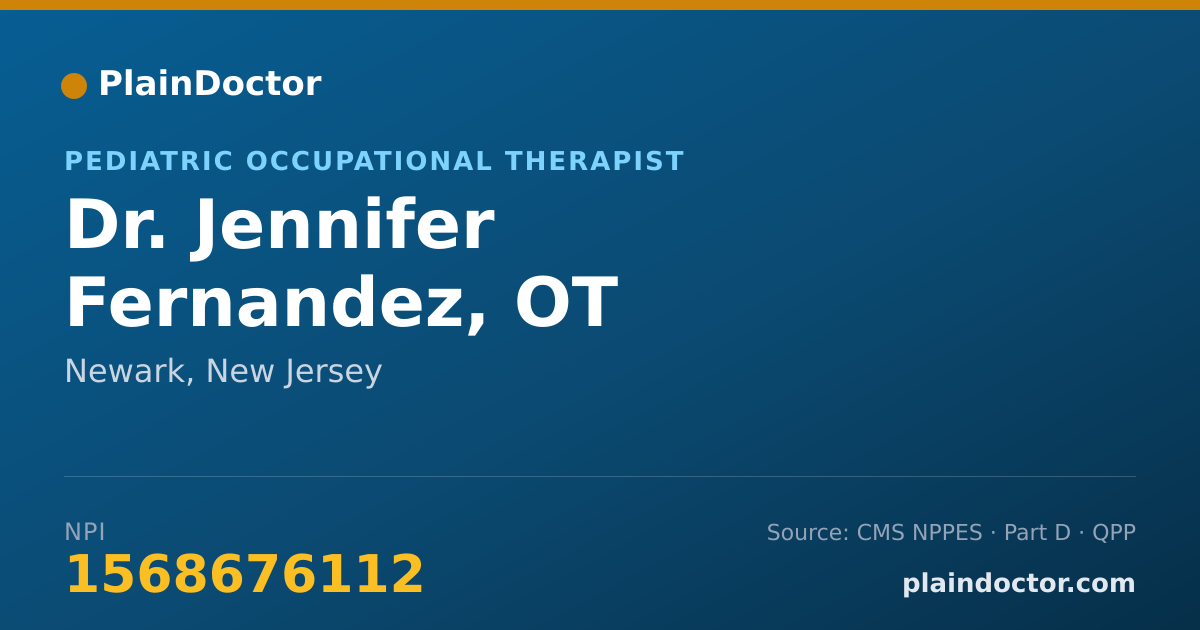 Shareable card for Jennifer Fernandez, OT - Pediatric Occupational Therapist, Newark, NJ