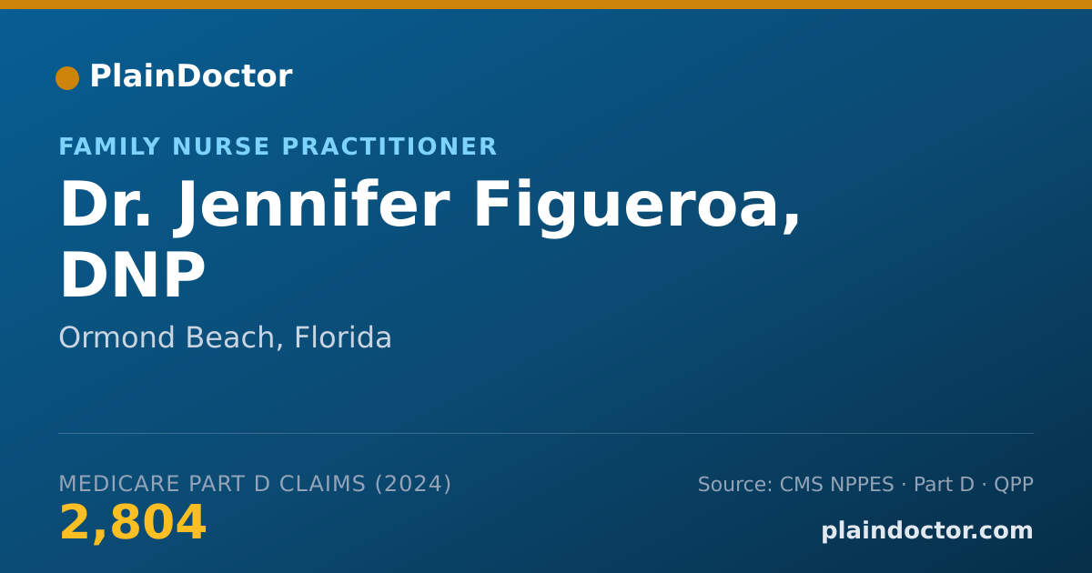 Shareable card for Jennifer Figueroa, DNP - Family Nurse Practitioner, Ormond Beach, FL