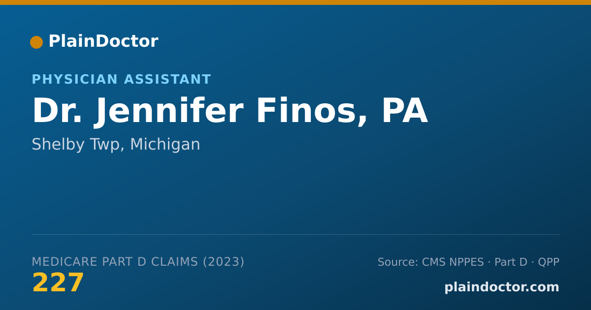 Shareable card for Jennifer Finos, PA - Physician Assistant, Shelby Twp, MI
