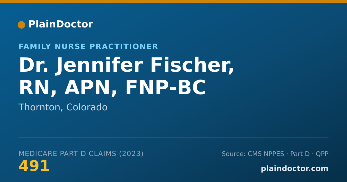 Shareable card for Jennifer Fischer, RN, APN, FNP-BC - Family Nurse Practitioner, Thornton, CO