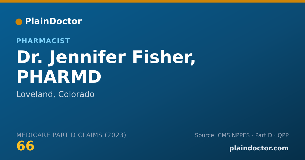 Shareable card for Jennifer Fisher, PHARMD - Pharmacist, Loveland, CO