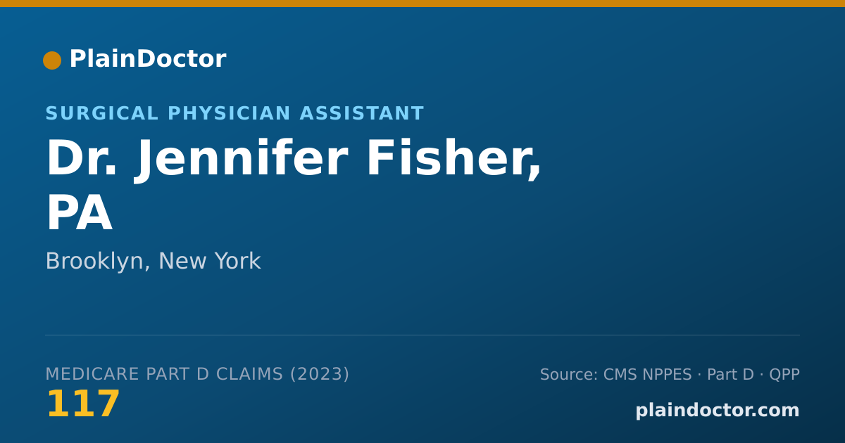 Shareable card for Jennifer Fisher, PA - Surgical Physician Assistant, Brooklyn, NY