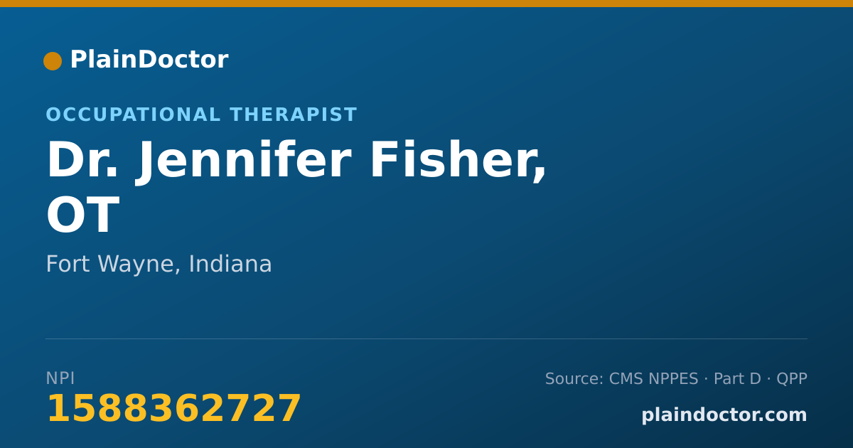 Shareable card for Jennifer Fisher, OT - Occupational Therapist, Fort Wayne, IN