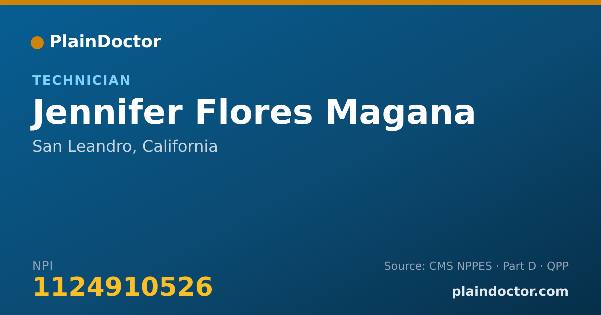 Shareable card for Jennifer Flores Magana - Technician, San Leandro, CA