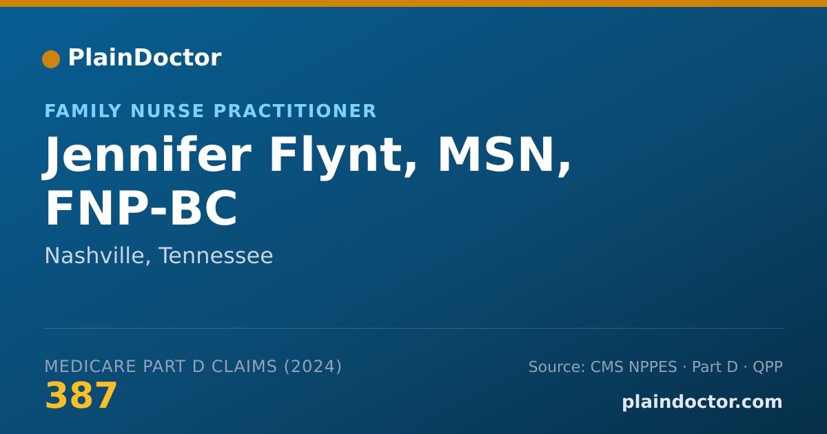 Shareable card for Jennifer Flynt, MSN, FNP-BC - Family Nurse Practitioner, Nashville, TN