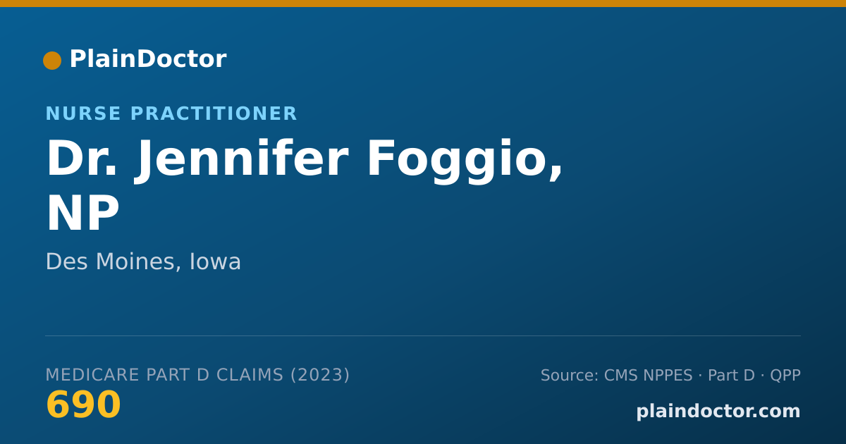 Shareable card for Jennifer Foggio, NP - Nurse Practitioner, Des Moines, IA