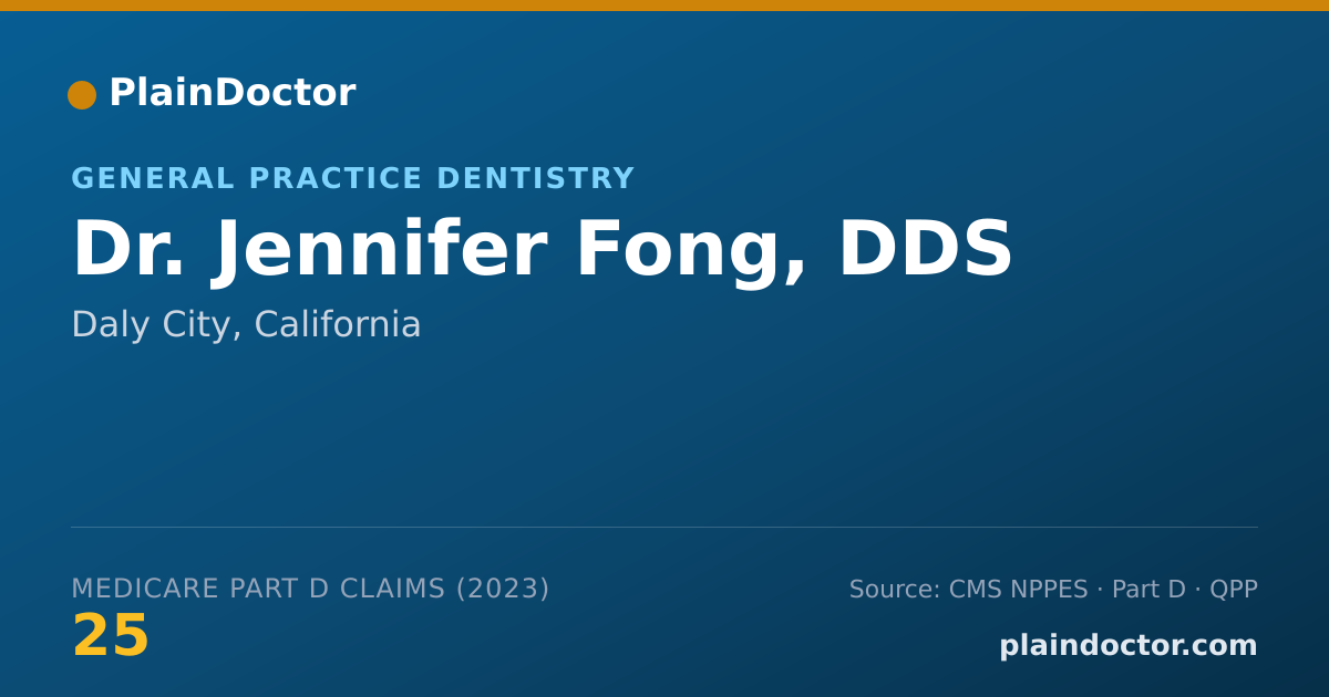 Shareable card for Jennifer Fong, DDS - General Practice Dentistry, Daly City, CA