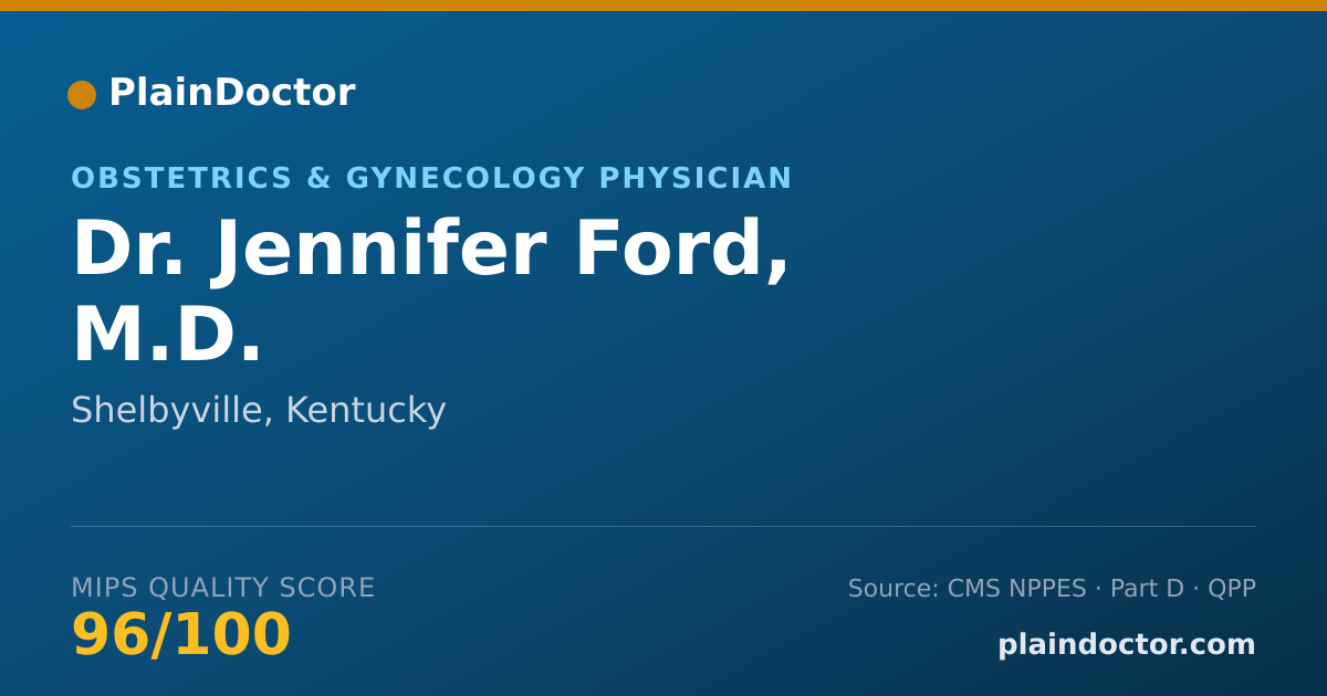 Shareable card for Jennifer Ford, M.D. - Obstetrics & Gynecology Physician, Shelbyville, KY