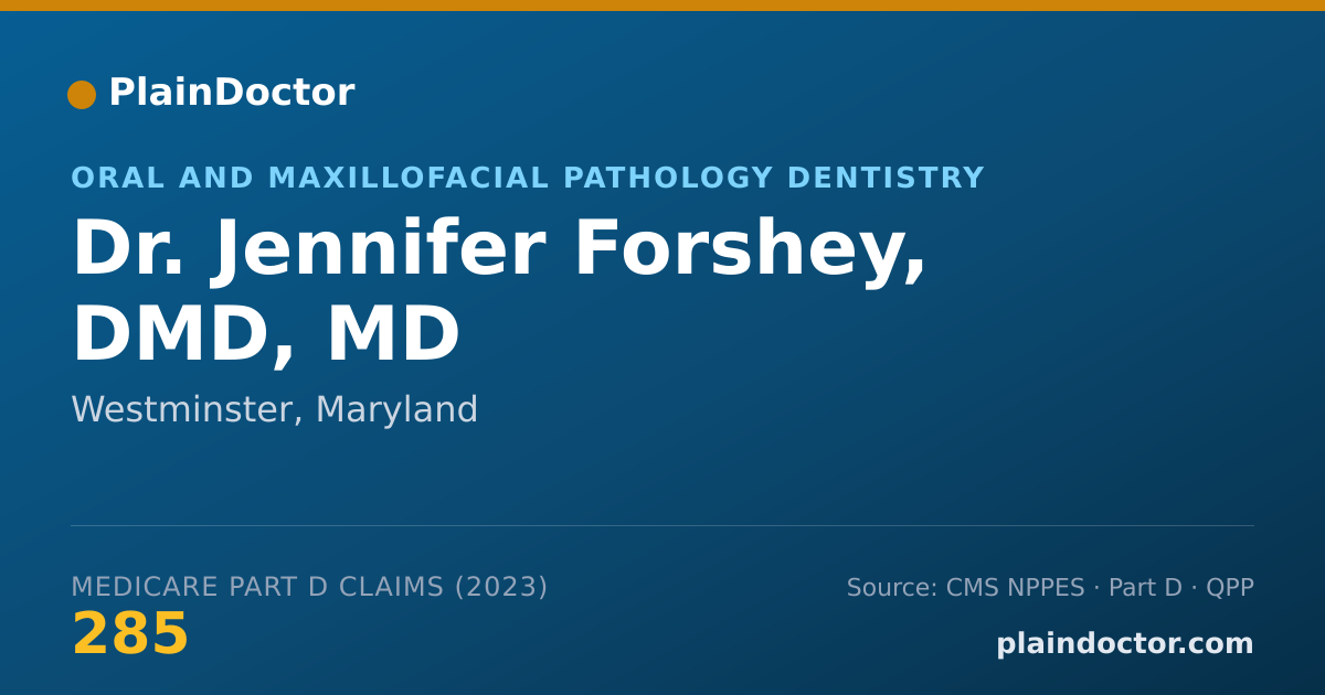 Shareable card for Jennifer Forshey, DMD, MD - Oral and Maxillofacial Pathology Dentistry, Westminster, MD