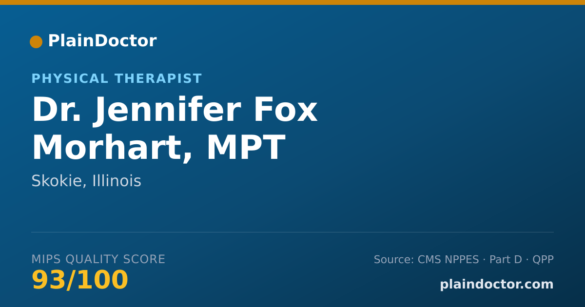 Shareable card for Jennifer Fox Morhart, MPT - Physical Therapist, Skokie, IL
