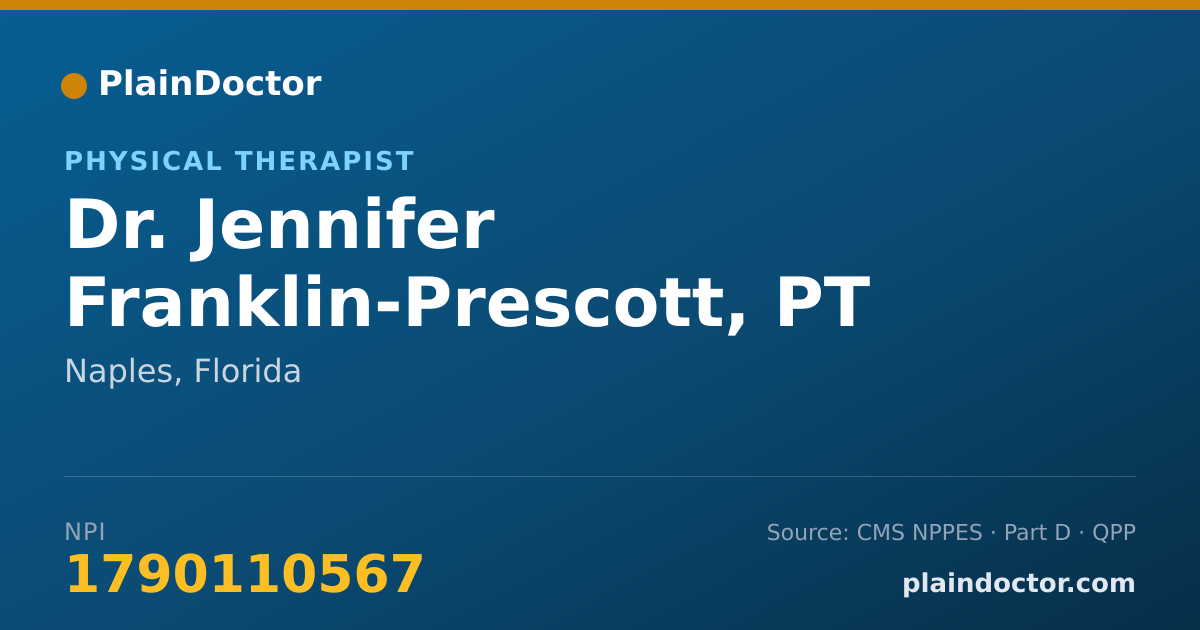 Shareable card for Jennifer Franklin-Prescott, PT - Physical Therapist, Naples, FL