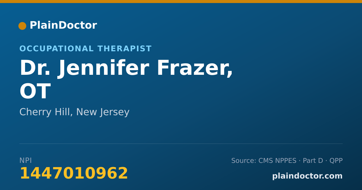 Shareable card for Jennifer Frazer, OT - Occupational Therapist, Cherry Hill, NJ