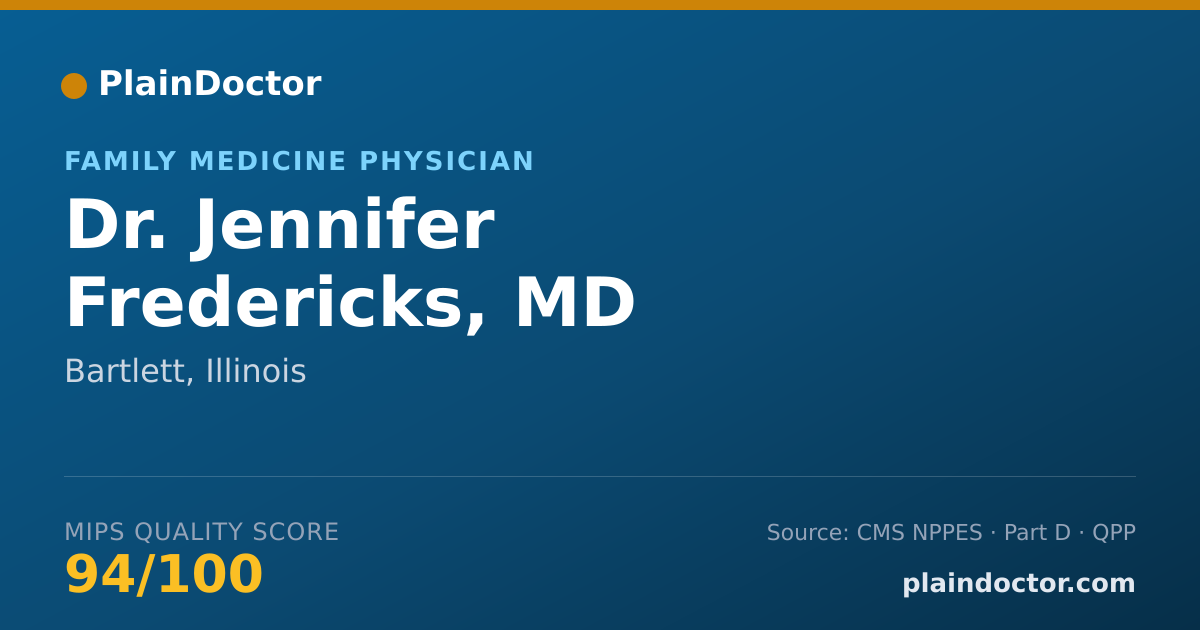 Shareable card for Jennifer Fredericks, MD - Family Medicine Physician, Bartlett, IL