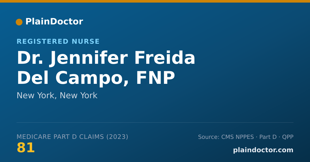 Shareable card for Jennifer Freida Del Campo, FNP - Registered Nurse, New York, NY