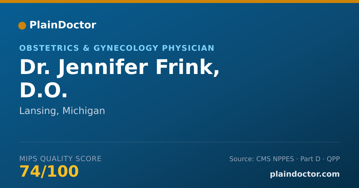 Shareable card for Jennifer Frink, D.O. - Obstetrics & Gynecology Physician, Lansing, MI