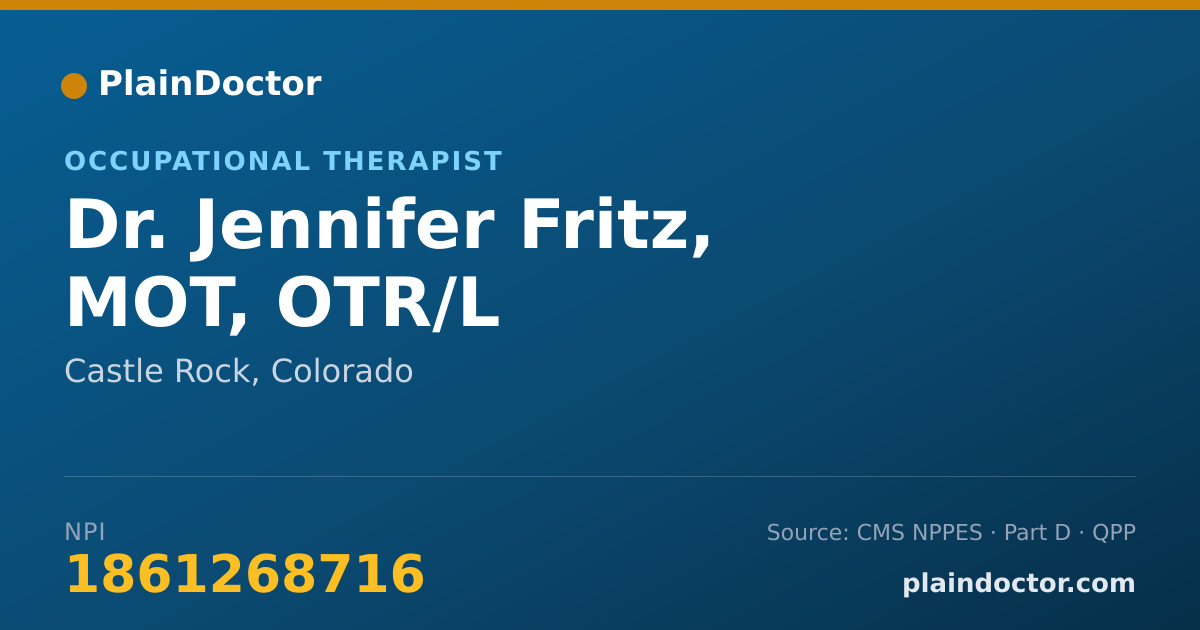 Shareable card for Jennifer Fritz, MOT, OTR/L - Occupational Therapist, Castle Rock, CO