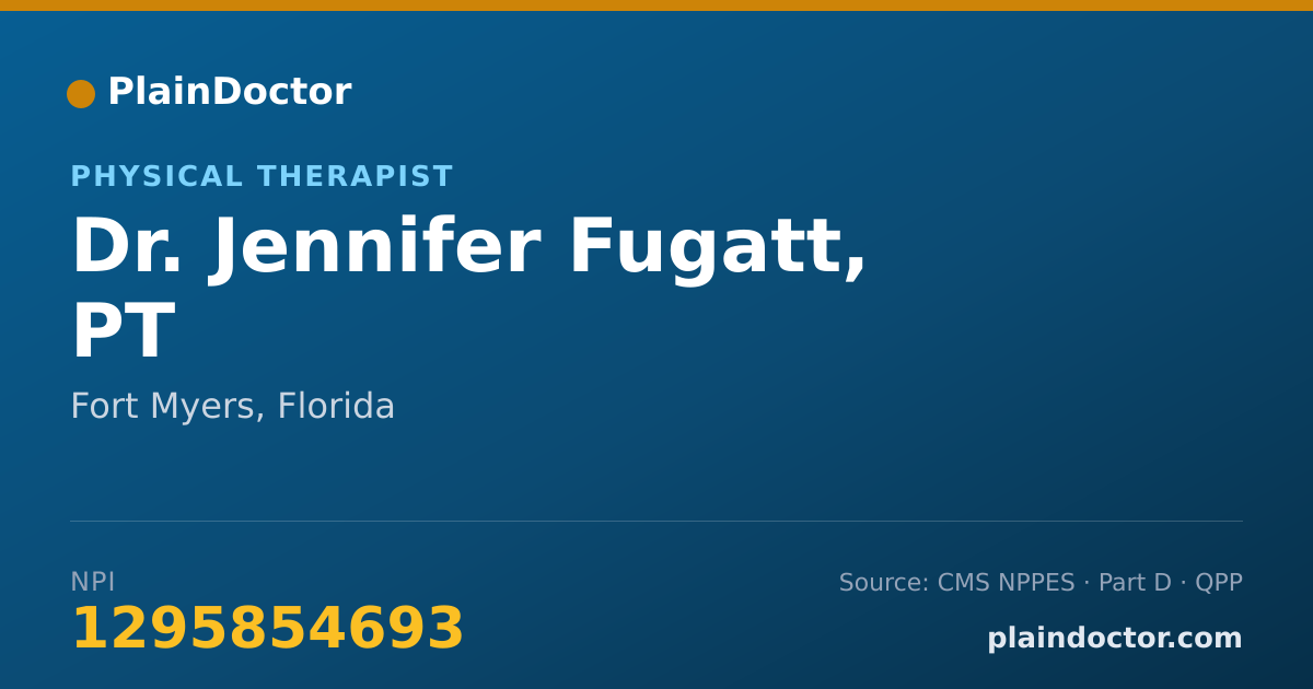 Shareable card for Jennifer Fugatt, PT - Physical Therapist, Fort Myers, FL