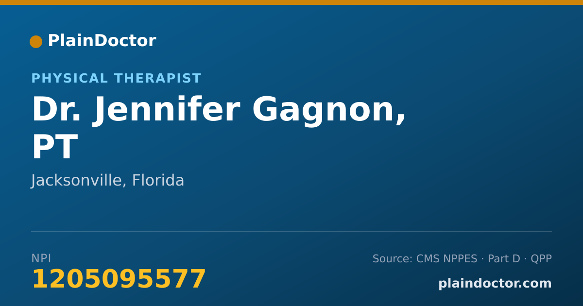 Shareable card for Jennifer Gagnon, PT - Physical Therapist, Jacksonville, FL