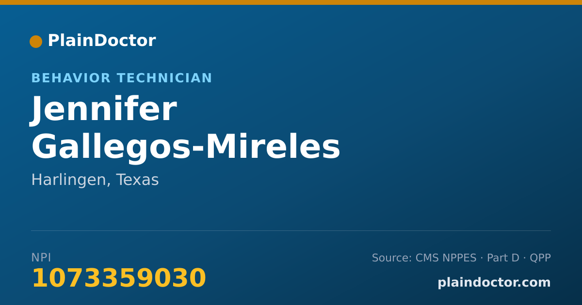 Shareable card for Jennifer Gallegos-Mireles - Behavior Technician, Harlingen, TX