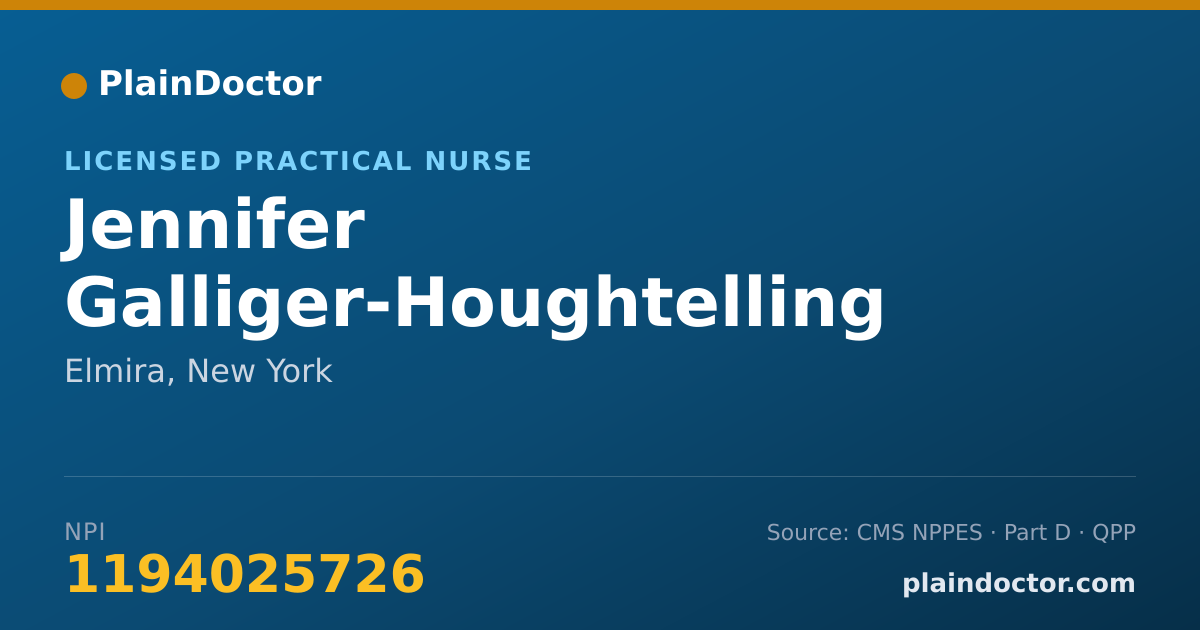 Shareable card for Jennifer Galliger-Houghtelling - Licensed Practical Nurse, Elmira, NY