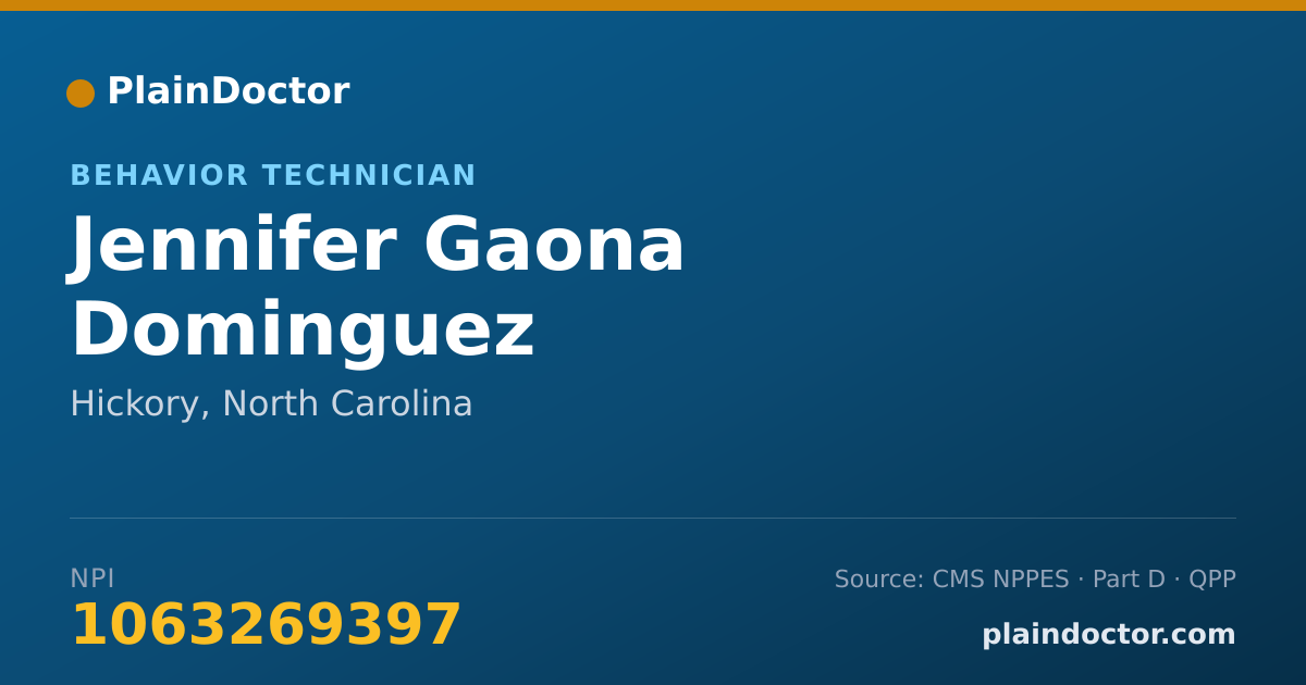 Shareable card for Jennifer Gaona Dominguez - Behavior Technician, Hickory, NC