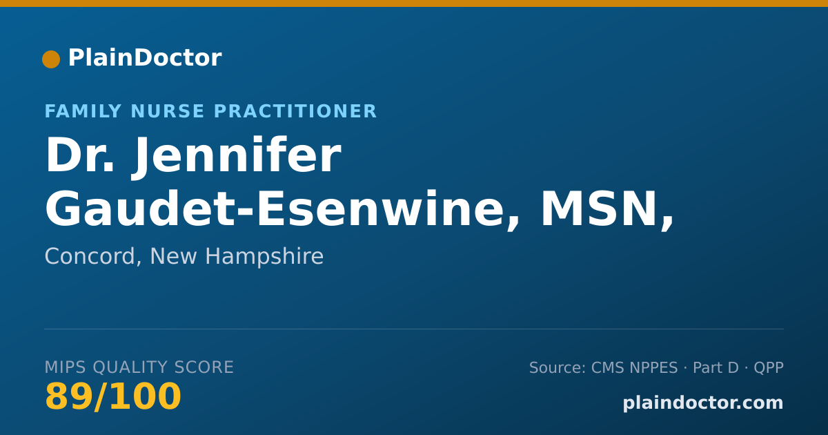 Shareable card for Jennifer Gaudet-Esenwine, MSN, APRN - Family Nurse Practitioner, Concord, NH