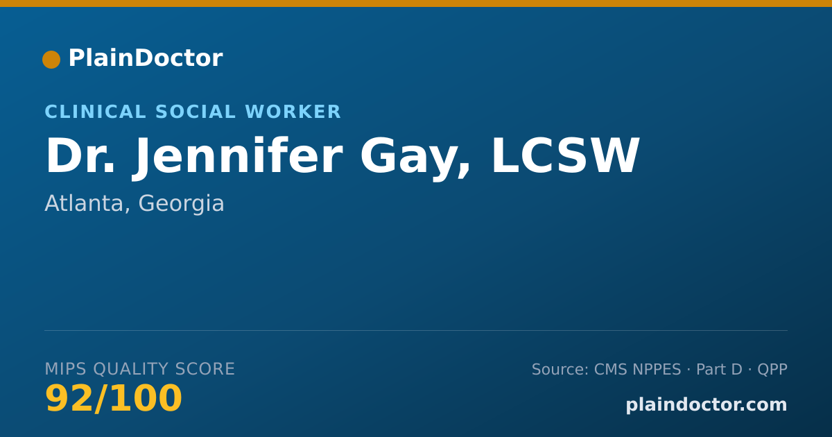 Shareable card for Jennifer Gay, LCSW - Clinical Social Worker, Atlanta, GA