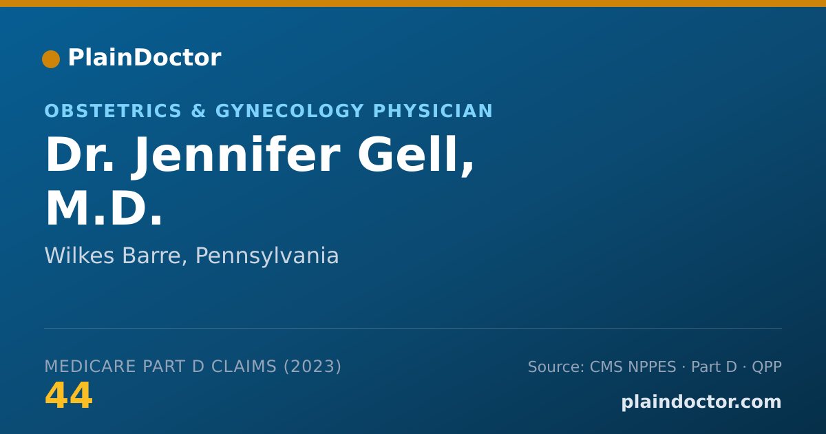 Shareable card for Jennifer Gell, M.D. - Obstetrics & Gynecology Physician, Wilkes Barre, PA