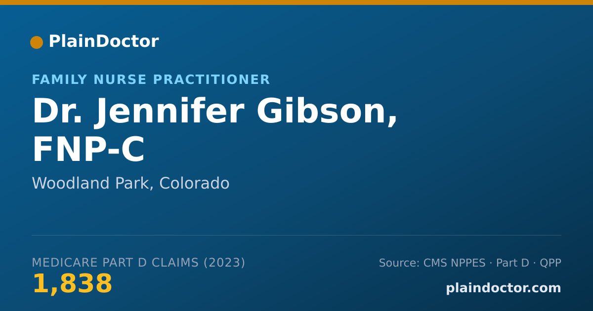 Shareable card for Jennifer Gibson, FNP-C - Family Nurse Practitioner, Woodland Park, CO