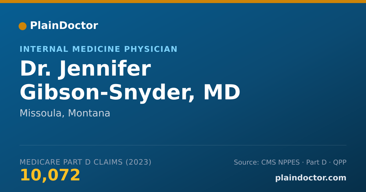 Shareable card for Jennifer Gibson-Snyder, MD - Internal Medicine Physician, Missoula, MT