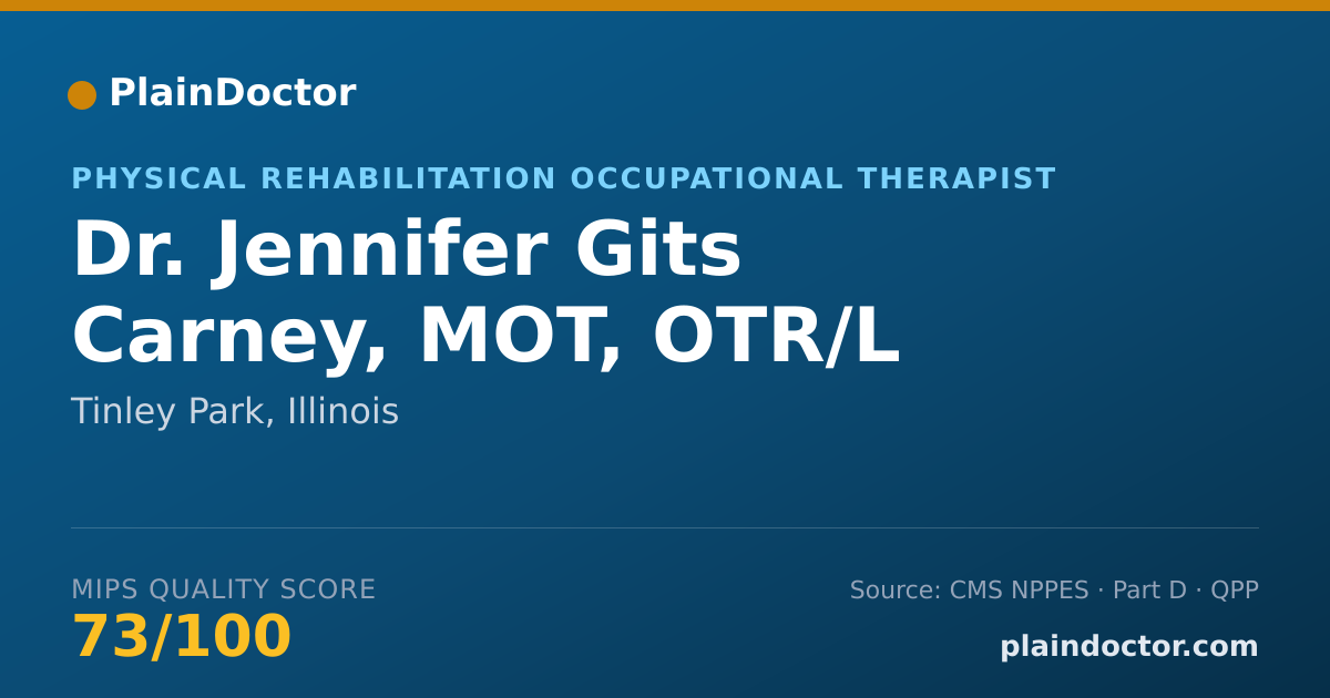 Shareable card for Jennifer Gits Carney, MOT, OTR/L - Physical Rehabilitation Occupational Therapist, Tinley Park, IL