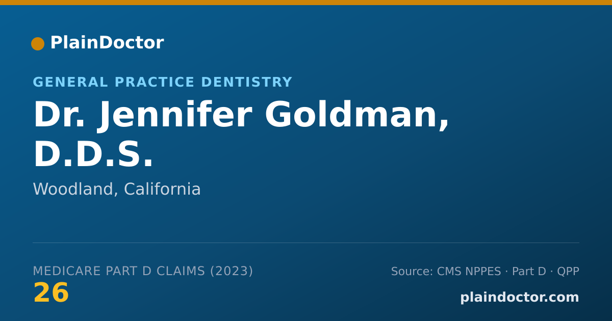 Shareable card for Jennifer Goldman, D.D.S. - General Practice Dentistry, Woodland, CA