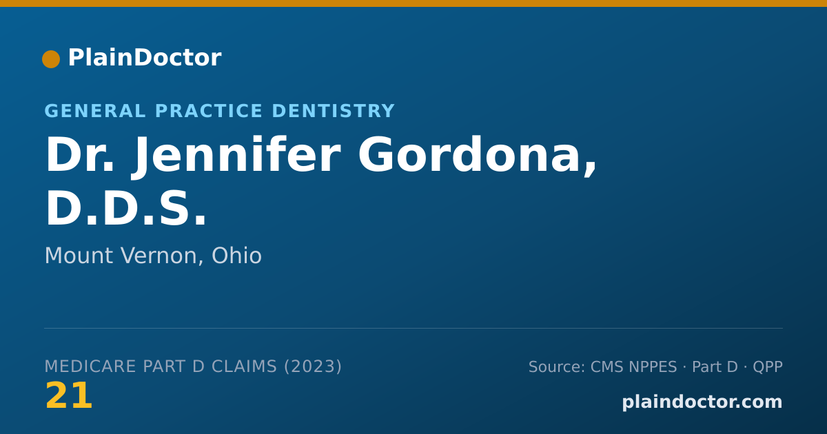 Shareable card for Jennifer Gordona, D.D.S. - General Practice Dentistry, Mount Vernon, OH