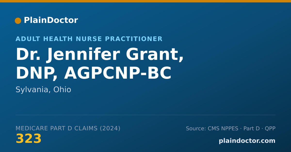 Shareable card for Jennifer Grant, DNP, AGPCNP-BC - Adult Health Nurse Practitioner, Sylvania, OH