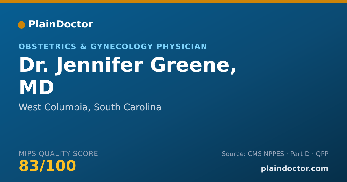 Shareable card for Jennifer Greene, MD - Obstetrics & Gynecology Physician, West Columbia, SC