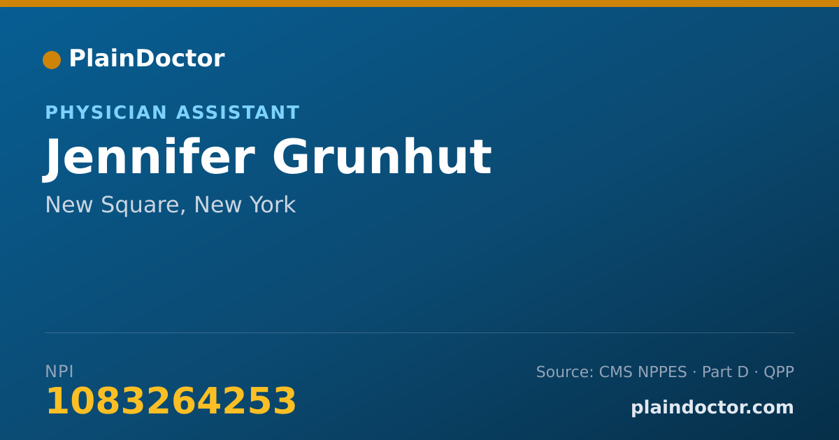 Shareable card for Jennifer Grunhut - Physician Assistant, New Square, NY