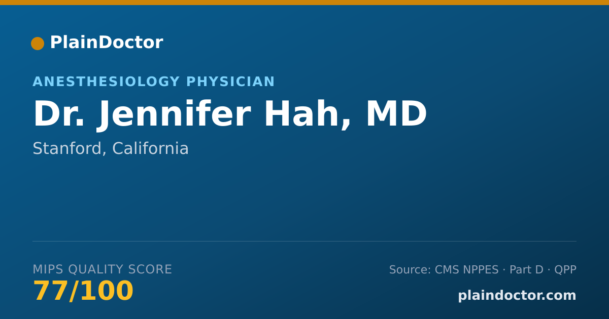 Shareable card for Jennifer Hah, MD - Anesthesiology Physician, Stanford, CA